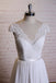 Elegant A-line Floor-length V-neck Cap sleeve lace top simple Wedding Dresses, WD0363