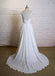 Elegant A-line Floor-length V-neck Cap sleeve lace top simple Wedding Dresses, WD0363