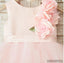 Pink Round neck applique zipper Dreamy Dress, sweet Flower Girl Dress, FG0099
