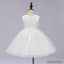 New Arrival Pure white tutu, round neck lace sleeveless cute sweet simple Flower Girl Dress, FG0104