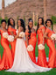 New Arrival Off-shoudler Mermaid Floor-length Long Bridesmaid Dresses,RBWG0082