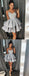 Spaghetti Straps Lace Appliques Grey Short Juniors Pleat Homecoming Dresses, HD0377