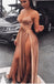 Spaghetti Straps Sexy Deep V-neck High Split Long Prom Dresses, PD0585
