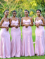 New Arrival Spaghetti Strap Side Slit Long Bridesmaid Dresses,RBWG0083