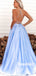 Spaghetti Straps A-line Cheap Long Prom Dresses,RBPD0129