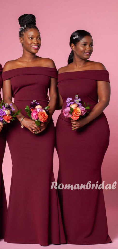 Elegant Straight Floor-length Mermaid Long Bridesmaid Dresses,RBWG0084