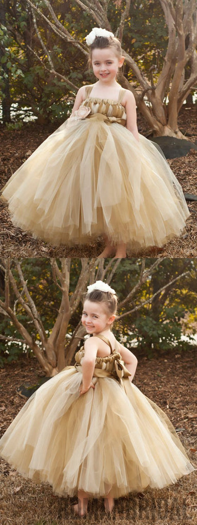 Brown Tulle Pixie Tutu Dresses, Popular Flower Girl Dresses, Free Custom Dresses, FG021