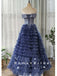 Shinny A-Line Off The Shoulder Tulle Floor Length Prom Dresses,RBPD0093