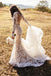 White Romantic Wedding Dresses, Long Appliques Backless Wedding Dresses Lace , WD0324