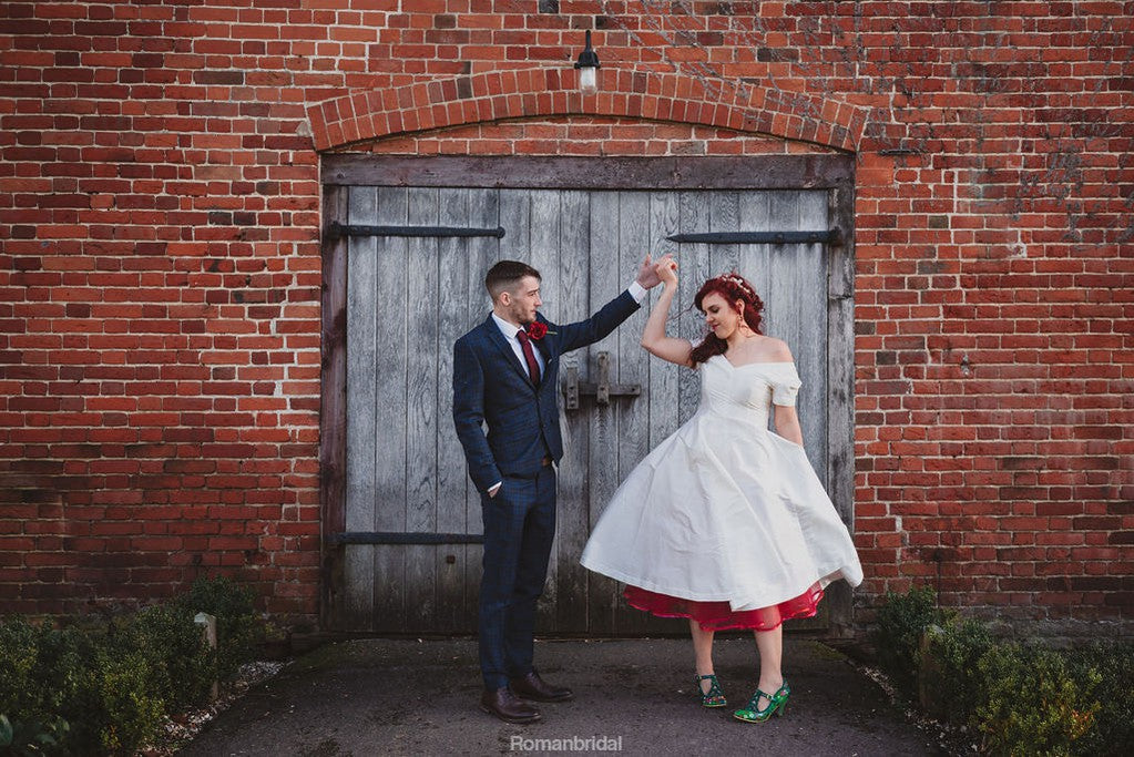 Elegant Off-shoulder A-line White Short Wedding Dresses, WD0315