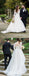 A-line 3/4 Sleeves Lace Wedding Dresses With Sweep Train Bridal Gowns, WD0411