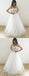 A-line Sleeveless Sweetheart Lace Appliques Organza Wedding Dresses, WD0416