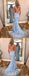 Mermaid Spaghetti Strap Appliques Lace Up Back Prom Dresses With Train, PD0558