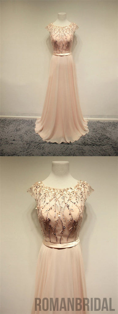 Chiffon Cap Sleeves Cheap  Lovely Party Cocktail Evening Long Prom Dresses Online,PD0194