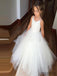 Spaghetti Lace Top White Tulle Hot Sale Flower Girl Dresses, FG005