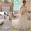 New Arrival Gorgeous Bateau Neck Cap Sleeve Lace Wedding Dresses with train, WD0346