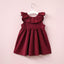 Simple Burgundy V-back Sleeveless Flower Girl Dresses With Bow, FG0131