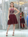 Halter A-line Beading Top Backless Chiffon Homecoming Dresses, HD0496