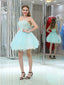 Sweetheart Lace Appliques Beading Short Tulle Homecoming Dresses, HD0498