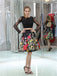 Two-pieces Long Lace Sleeves Embroidery Backless Homecoming Dresses, HD0501