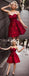 Sweetheart Strapless Lace Appliques Burgundy Homecoming Dresses, HD0509