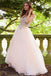 Popular A-line Floor-length off the shoulder beading tulle Sweet princess dress, long prom dresses, PD0110