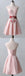 Round-Neck Pink Embroidery Cheap Open-back Sleeveless Homecoming Dresses, HD0368