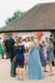 A-line V-neck Floor-length Long Chiffon Bridesmaid Dresses With Pleats, BD0607