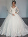 New Arrival V-neck Long Sleeves Ball Gown, Gorgeous Princess Wedding dresses, WD0418