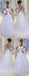 Popular Elegant V-neck Long Sleeves Lace Appliques Wedding Dresses, WD0421