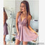 Simple A-Line Deep V-Neck Spaghetti Strap Sleeveless  Short Dress with Backless, Homecoming Dress, HD0305