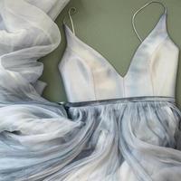 Most popular Floor-length Spaghetti Strap V-neck evening gown, Popular long prom dresses, PD0534