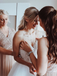 A-line Spaghetti Straps V-neck Lace Top Backless Long Tulle Wedding Dresses, WD0480