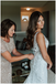 Mermaid V-neck Lace Appliques Long Wedding Dresses With Train, WD0483