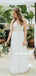 A-line V-neck Appliques Beading Backless Long Chiffon Wedding Dresses, WD0491