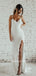 Spaghetti Straps Mermaid Lace Simple Design Long Wedding Dresses, WD0494