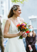 A-line V-neck Spaghetti Straps Backless Rhinestones Wedding Dresses, WD0496