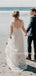 Sheath Round-neck Short Sleeves Backless Lace Appliques Wedding Dresses, WD0498