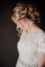 Sheath Round-neck Short Sleeves Backless Lace Appliques Wedding Dresses, WD0498