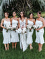 Mermaid One-shoulder Sleeveless Short Bridesmaid Dresses With Ruffles, BD0632