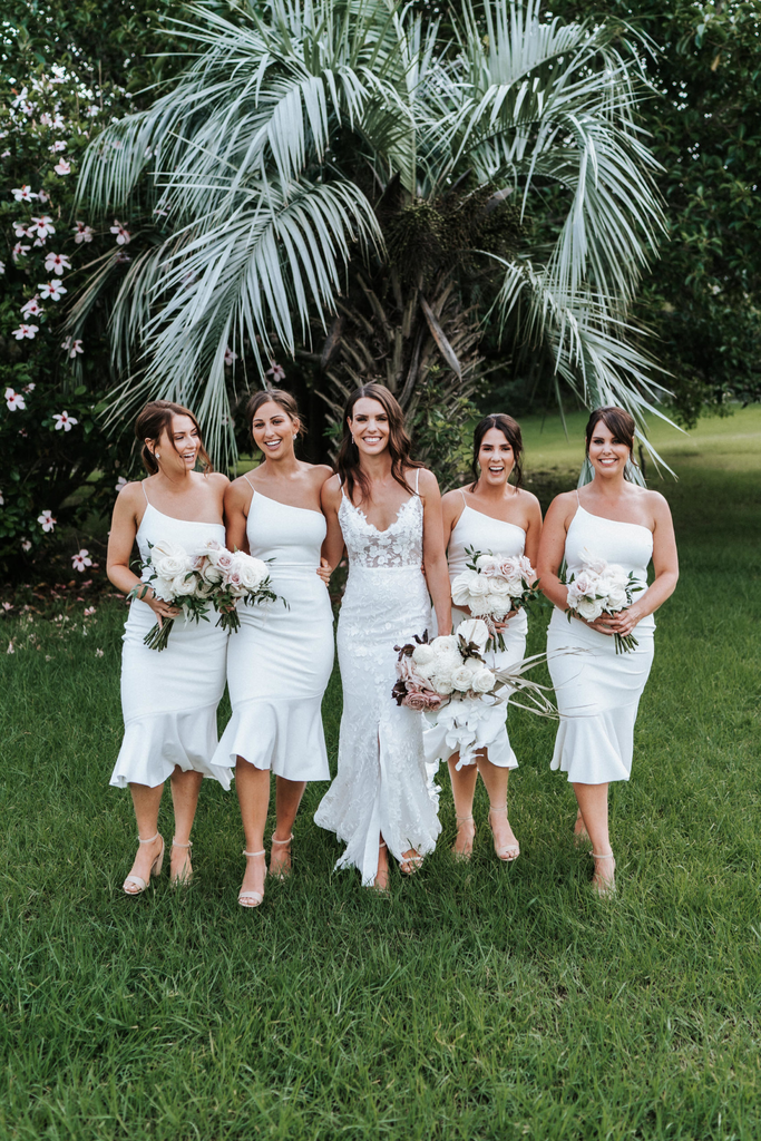 Mermaid One-shoulder Sleeveless Short Bridesmaid Dresses With Ruffles, BD0632