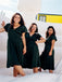 A-line V-neck Short Sleeves Short Dark Green Bridesmaid Dresses, BD0635
