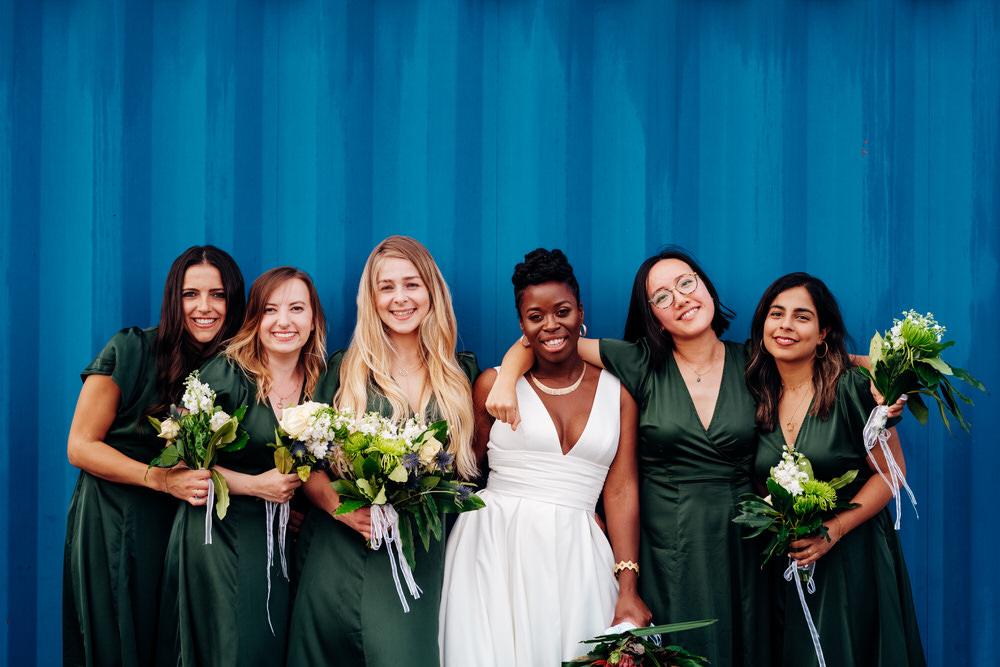 A-line V-neck Short Sleeves Short Dark Green Bridesmaid Dresses, BD0635