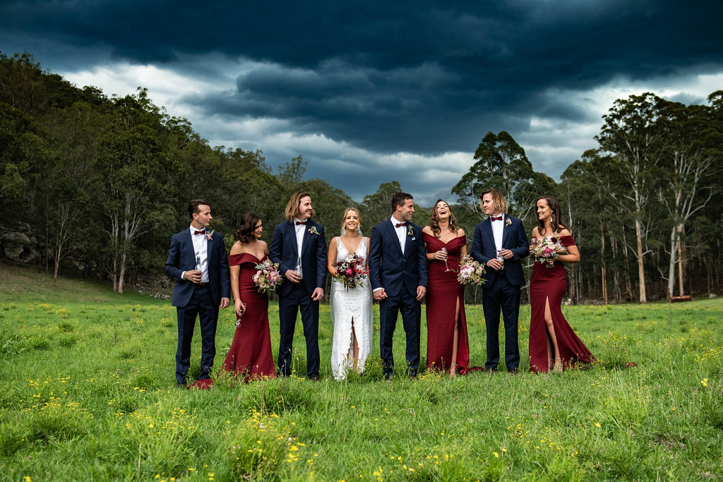 Mermaid Off-shoulder Long Burgundy Bridesmaid Dresses With Split, BD0638