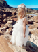 A-line SpaghettI Straps Lace Top Tulle Flower Girl Dresses, FG0159