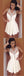 Simple Sexy White Lace Appliques Deep V-neck Mini Homecoming Dresses, HD0387
