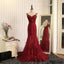 Newest Sexy Elegant Prom Dresses, wine red evening dress,mermaid evening gowns,burgundy prom dress,lace prom dress,High Quality Graduation Dresses, Prom Dresses, PD0472