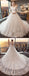 Unique 3/4 Sleeves Open-Back Lace Appliques Wedding Dresses With Train, WD0422