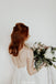 A-line Simple V-neck Backless Long Cheap Wedding Dresses, WD0436