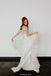 A-line Simple V-neck Backless Long Cheap Wedding Dresses, WD0436